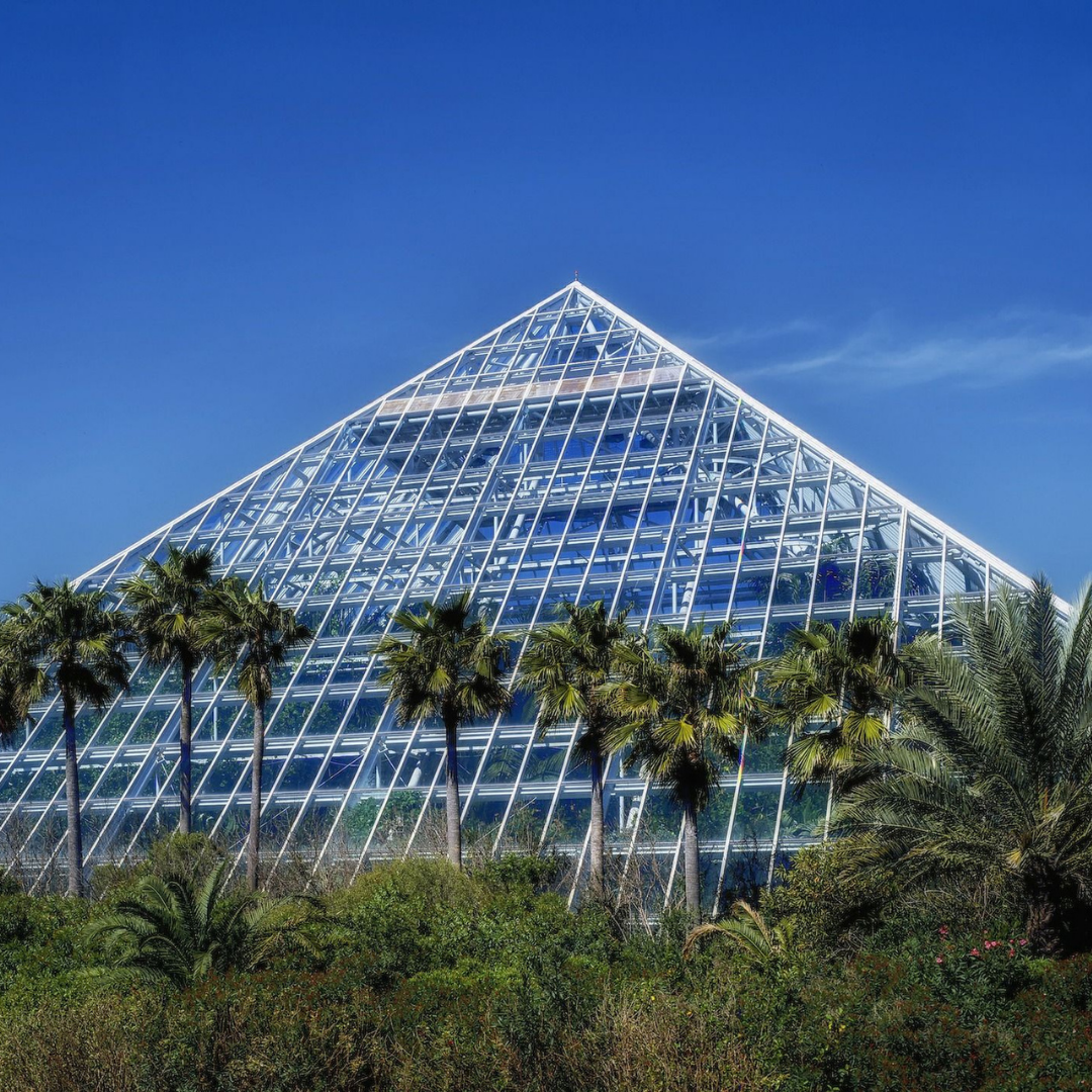 Large glass pyramid